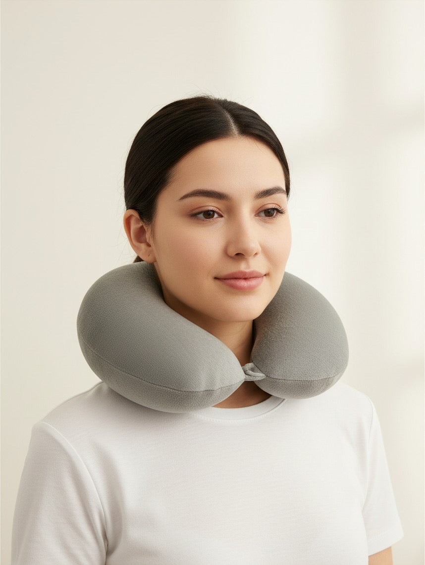 Memory Foam Travel Neck Pillow Ergonomic Cushion Support Head Rest Flight Car Soft